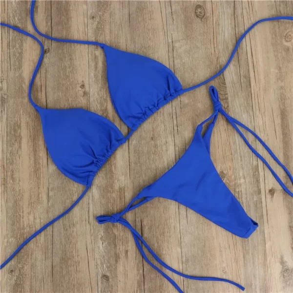 sexy women bikini 2025 new push up bra bikini set swimsuit for women solid black red blue beachwear ladies chest pad swimwear