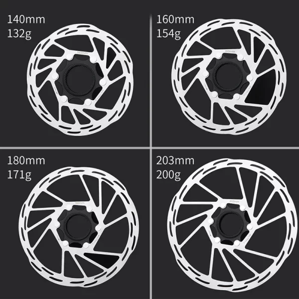 iiipro bicycle center lock bicycle brake rotor 140mm/160mm/180mm/203mm road bike disc brake rotor with lock ring bike brake pads