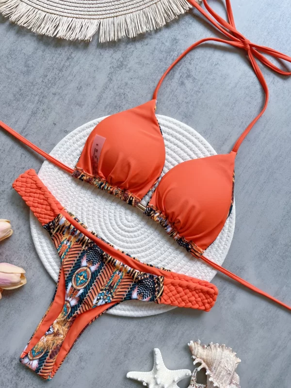 ruotonsept print halter mini thong high cut bikini female swimsuit women swimwear two pieces bikini set bather bathing suit swim