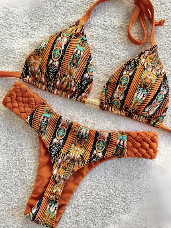 ruotonsept print halter mini thong high cut bikini female swimsuit women swimwear two pieces bikini set bather bathing suit swim