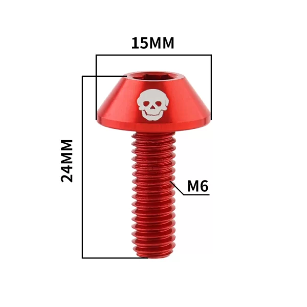 muqzi 2/4pcs bike m6 brake caliper bolt 7075 aluminum alloy v brake clamp screw mtb road folding bicycle accessories