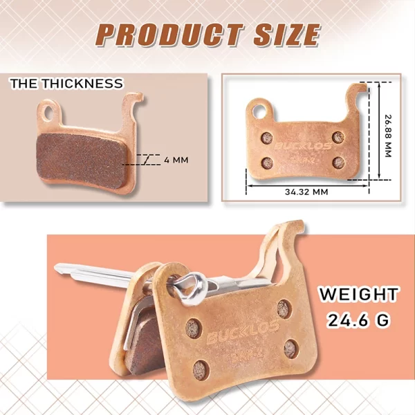 bucklos sintered metal mtb brake pads for m06 m07 bicycle hydraulic disc brake pads metallic bike brake pad mountain bike part
