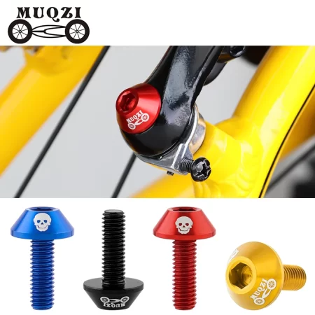 muqzi 2/4pcs bike m6 brake caliper bolt 7075 aluminum alloy v brake clamp screw mtb road folding bicycle accessories