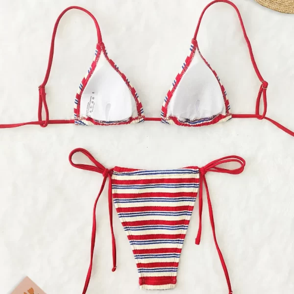 women's sexy push up two piece swimsuit 2025 bathing suit micro beachwear stripe bikini set swimwear trendy купальник женский