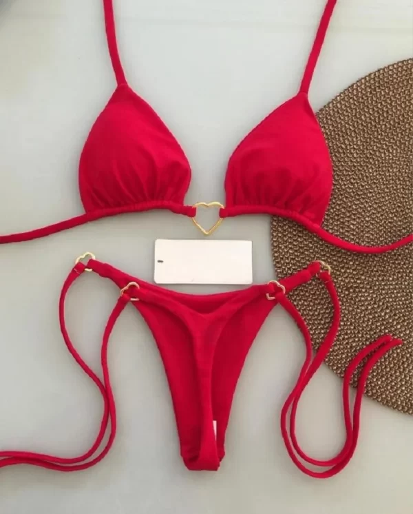 ruotonsept sexy halter solid color bikini set women's swimsuit two piece triangle thong swimwear bathing suit brazilian biquinis