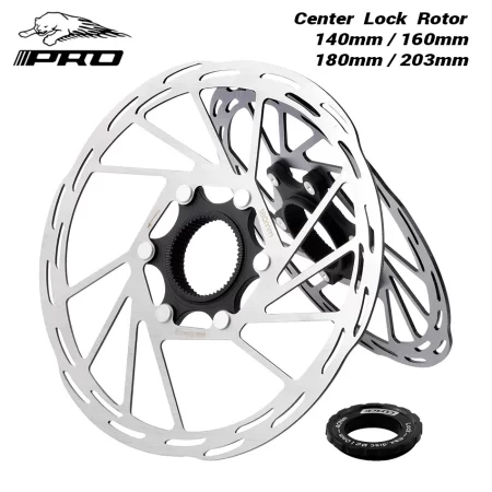 iiipro bicycle center lock bicycle brake rotor 140mm/160mm/180mm/203mm road bike disc brake rotor with lock ring bike brake pads