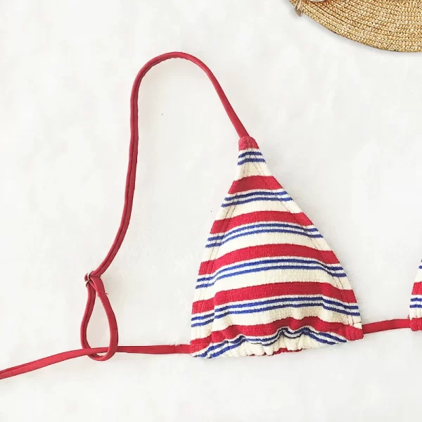 women's sexy push up two piece swimsuit 2025 bathing suit micro beachwear stripe bikini set swimwear trendy купальник женский