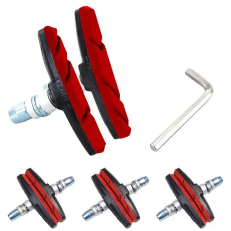 a pair durable bicycle silent brake pads cycling v brake holder pads shoes blocks rubber pad for long lasting performance