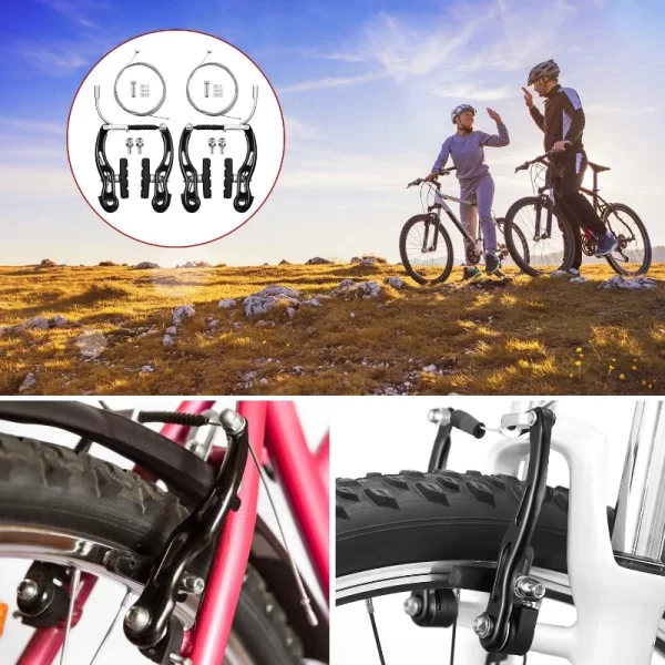 2sets bicycle v brake sets aluminum alloy mountain bike v brake caliper removable adjustable cycling brake caliper accessories