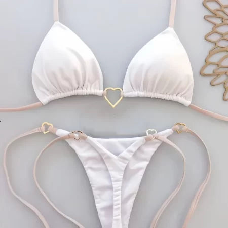 2025 solid color white bikini women suit low waist lace up swimsuit two piece set swimwear women bathing suit купальник