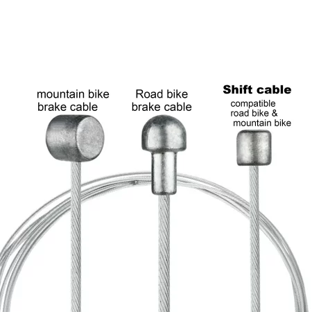 2pcs/set universal bike brake & gear shift cable，stainless steel bicycle cables with end caps for mountain & road bikes