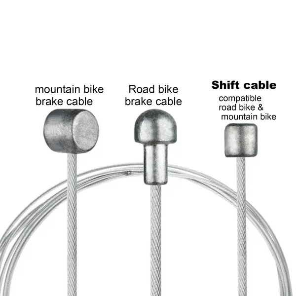 2pcs/set universal bike brake & gear shift cable，stainless steel bicycle cables with end caps for mountain & road bikes