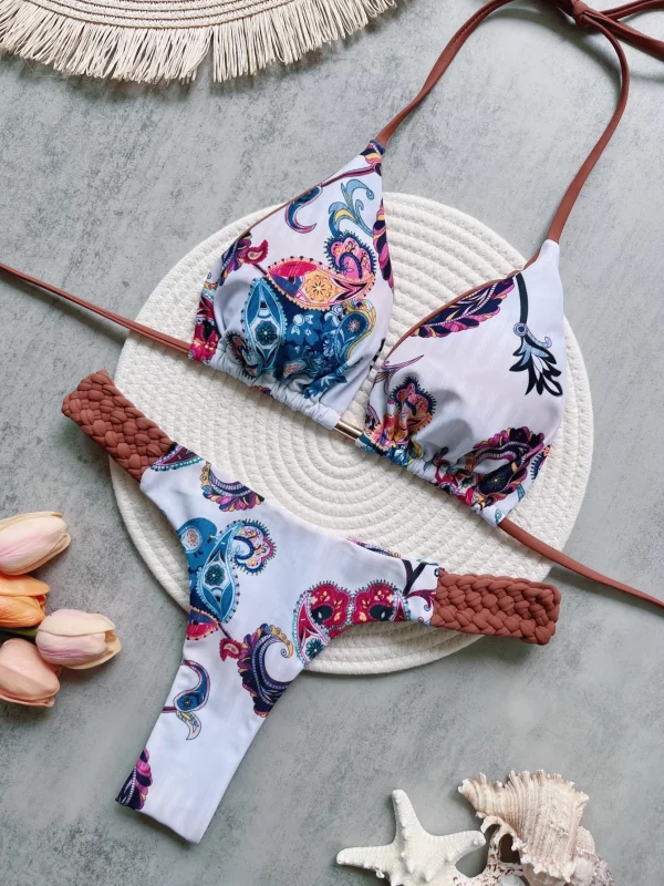 ruotonsept print halter mini thong high cut bikini female swimsuit women swimwear two pieces bikini set bather bathing suit swim