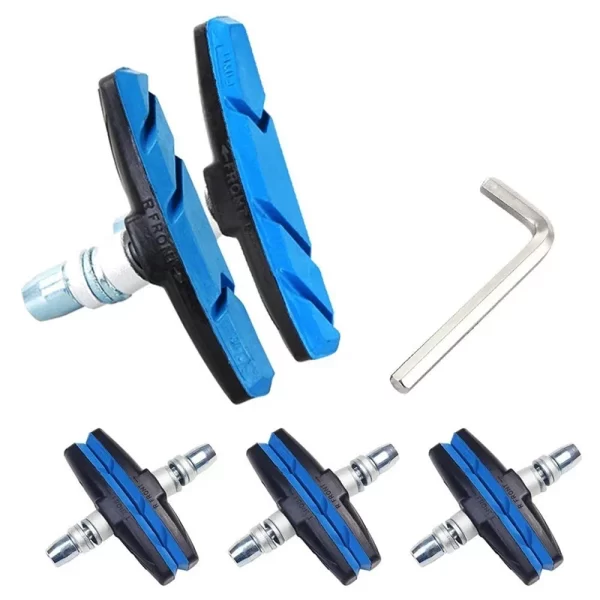 a pair durable bicycle silent brake pads cycling v brake holder pads shoes blocks rubber pad for long lasting performance