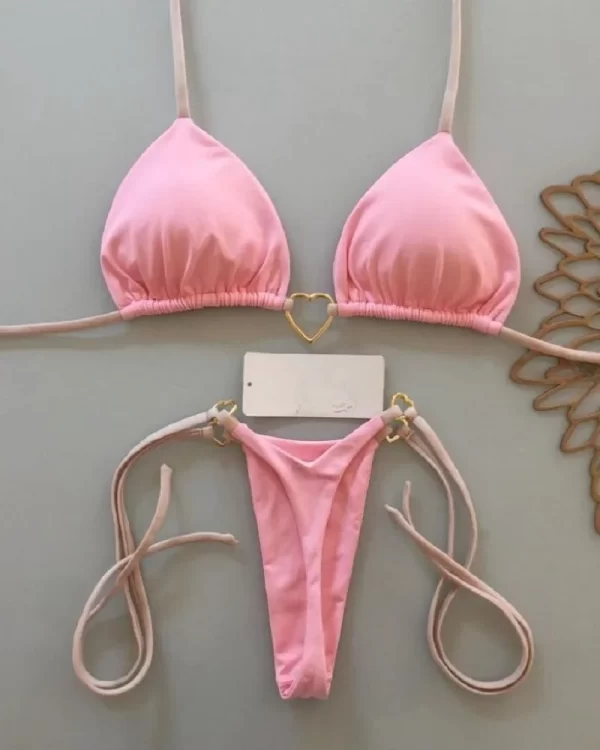 ruotonsept sexy halter solid color bikini set women's swimsuit two piece triangle thong swimwear bathing suit brazilian biquinis