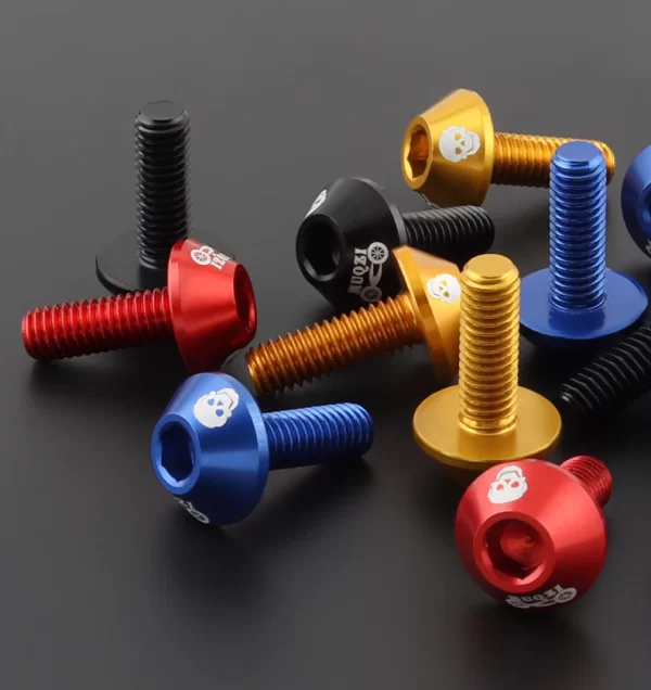 muqzi 2/4pcs bike m6 brake caliper bolt 7075 aluminum alloy v brake clamp screw mtb road folding bicycle accessories