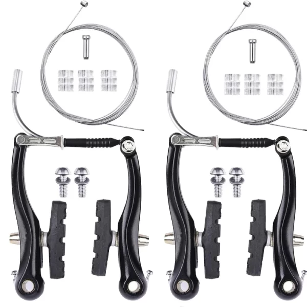 2sets bicycle v brake sets aluminum alloy mountain bike v brake caliper removable adjustable cycling brake caliper accessories