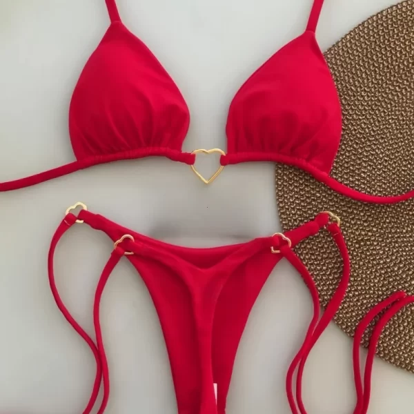2025 solid color white bikini women suit low waist lace up swimsuit two piece set swimwear women bathing suit купальник