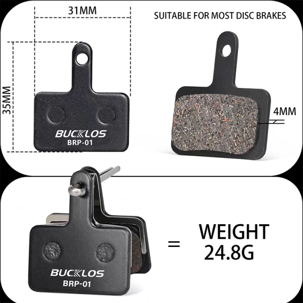 bucklos semi metal mountain bike disc brake pads semimetallic hydraulic disc brake pad bicycle brake pads for shimano b01s b05s