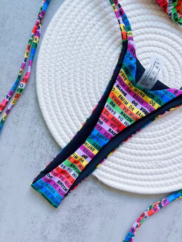 ruotonsept letters printed colorful mini thong bikini women swimwear female swimsuit two pieces bikini set bather bathing suit