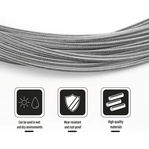 2pcs/set universal bike brake & gear shift cable，stainless steel bicycle cables with end caps for mountain & road bikes