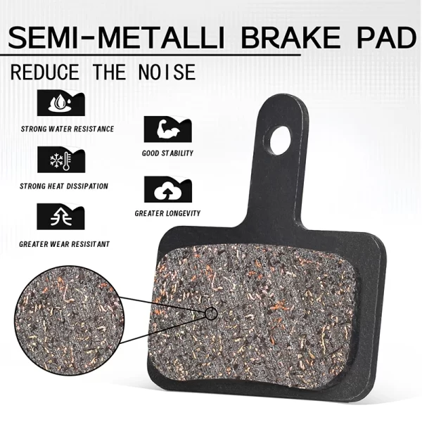 bucklos semi metal mountain bike disc brake pads semimetallic hydraulic disc brake pad bicycle brake pads for shimano b01s b05s