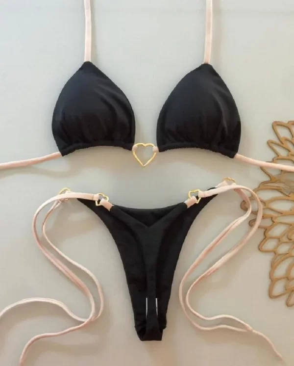 ruotonsept sexy halter solid color bikini set women's swimsuit two piece triangle thong swimwear bathing suit brazilian biquinis