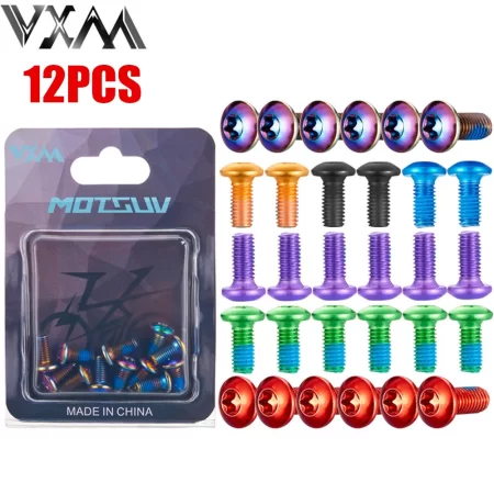 color brake disc t25 screw bicycle m5x10mm disc rotor bolt fadeless anti skid screw suitable for bicycle parts mtb customized