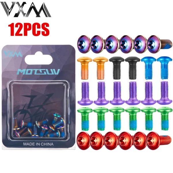color brake disc t25 screw bicycle m5x10mm disc rotor bolt fadeless anti skid screw suitable for bicycle parts mtb customized
