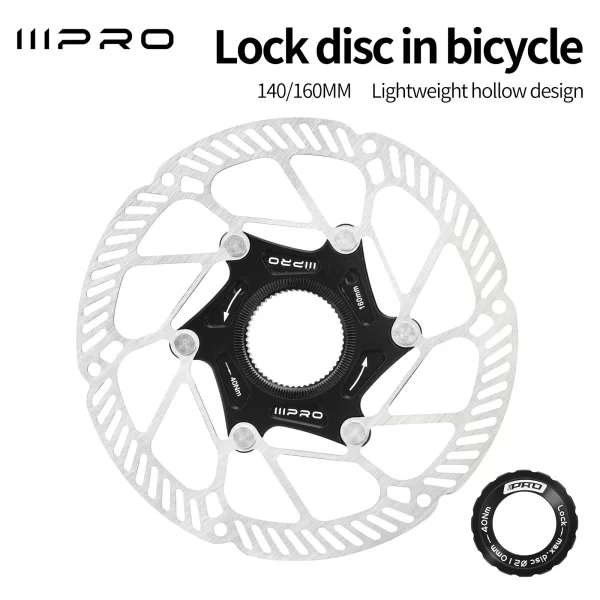 iiipro ultralight center lock disc brake rotor 140/160mm 1.8mm thickness hollow disc for road bikes and mountain bikes
