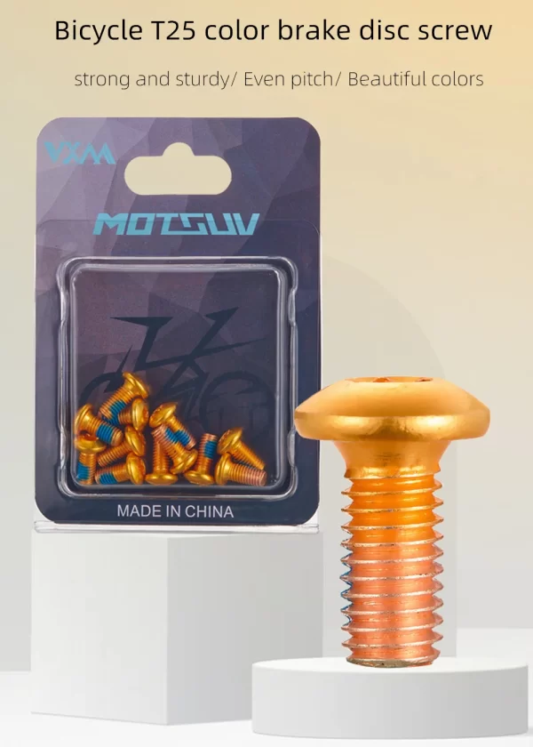 color brake disc t25 screw bicycle m5x10mm disc rotor bolt fadeless anti skid screw suitable for bicycle parts mtb customized