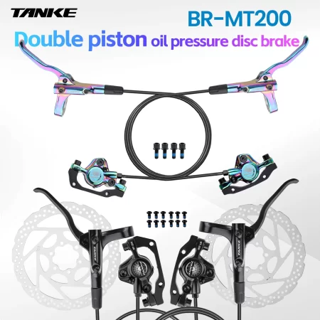 tanke mt200 bike hydraulic disc brake mtb brake bl br 800/1600mm bicycle brake 2 piston 3 finger steel lever bike parts upgrade