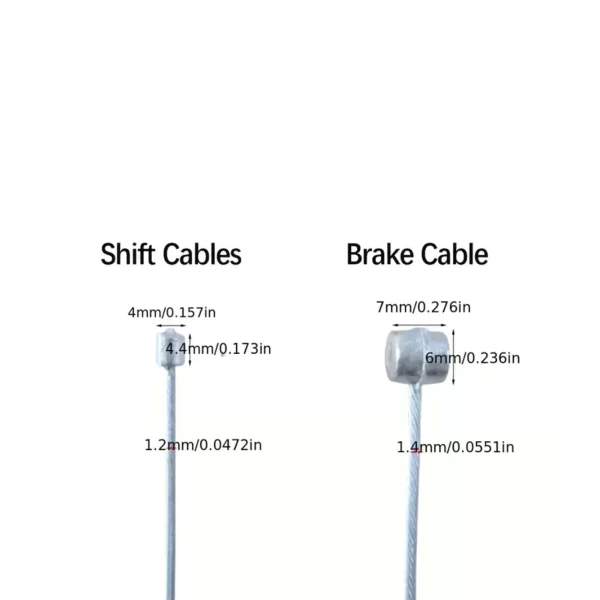 2pcs/set universal bike brake & gear shift cable，stainless steel bicycle cables with end caps for mountain & road bikes