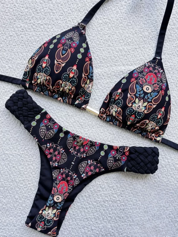 ruotonsept print halter mini thong high cut bikini female swimsuit women swimwear two pieces bikini set bather bathing suit swim