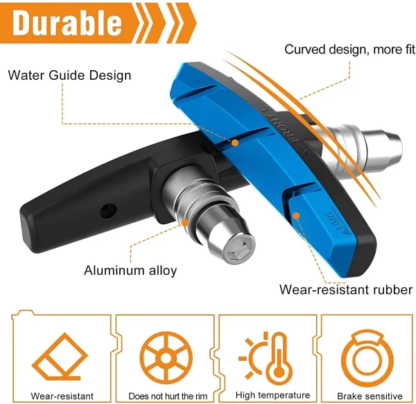 bike brake blocks rubber cycling part tools mtb mountain road bicycle lightweight v brake shoes pads bicycle accessories