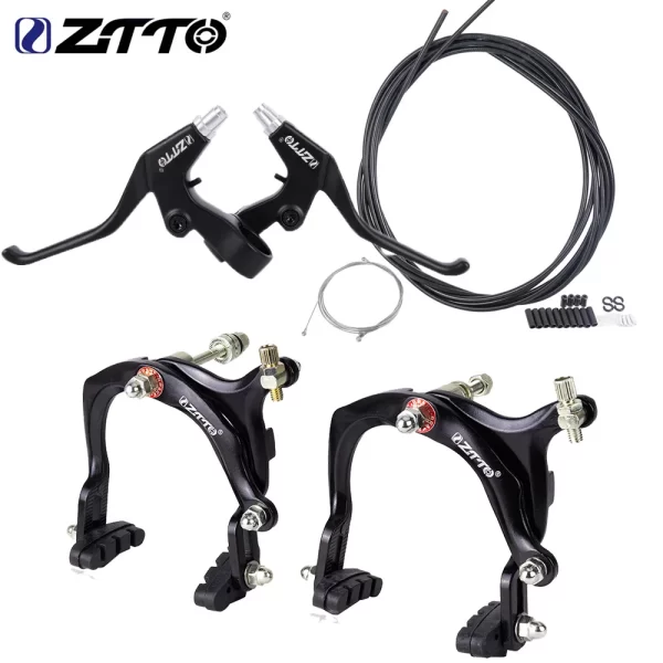 ztto 1 set bicycle brakes long arm pliers brake calipers c brake side pull caliper with brake pads for cruiser city bike